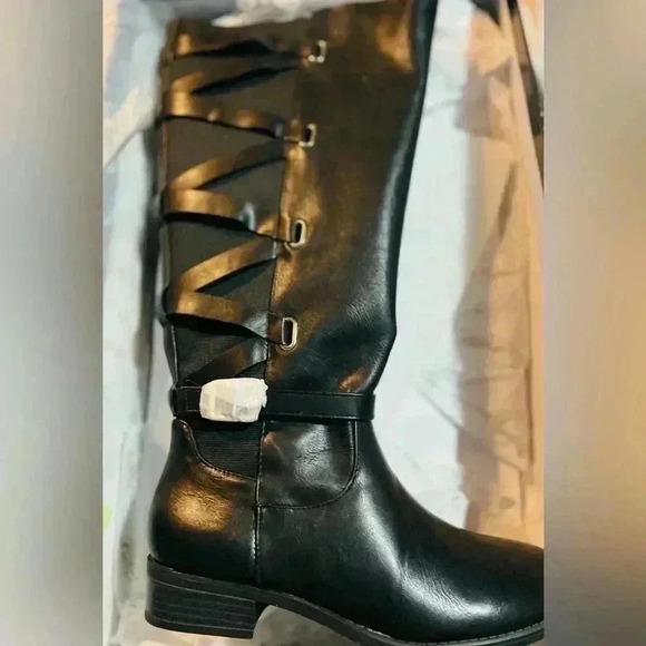 NWT Thalia Sodi Veronkia Faux Leather over the knees boots size 6.5 wide - Picture 2 of 7